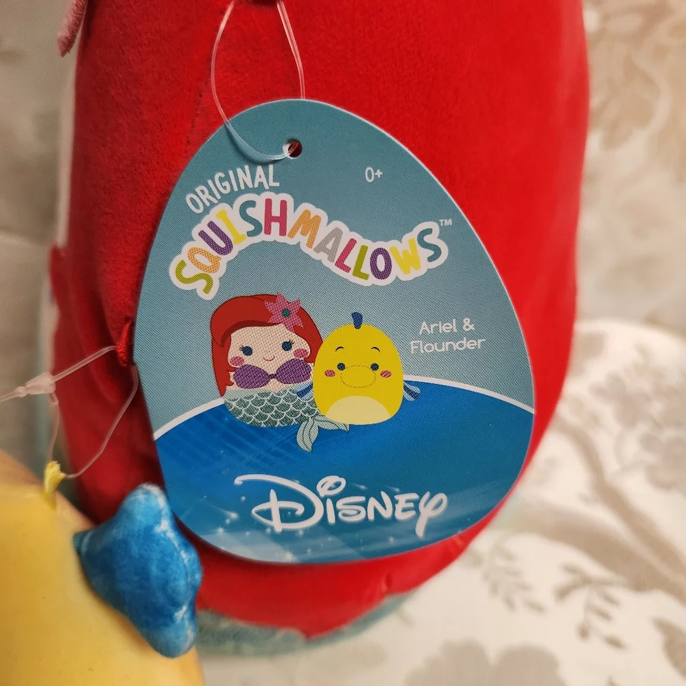Squishmallow Ariel and Flounder Disney Squishmallows 10” and 4”